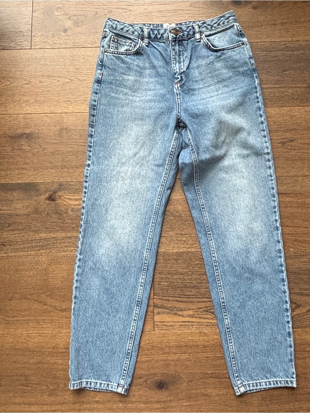 BDG Womens Blue Medium Wash High Rise Pockets Denim Mom Jeans Size 29